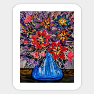 Beautiful and colorful abstract flowers Sticker